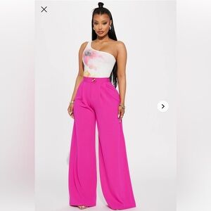 Fashion Nova What Matters Most pink wide leg pants size S
